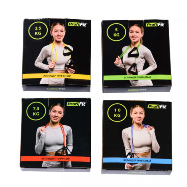 Эспандер трубчатый (голубой, сопротивление 10 кг) PROFI-FIT