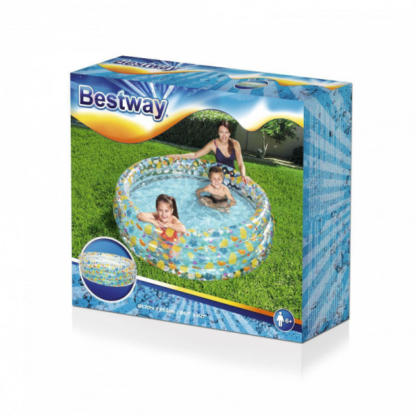 Детский надувной бассейн Bestway 170х53см "Морская жизнь" 697л, от 6 лет