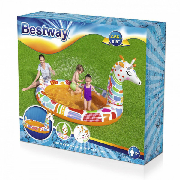 Детский надувной бассейн Bestway 266x157x127см "Веселый жираф" с разбрыз., 220л, от 2 лет