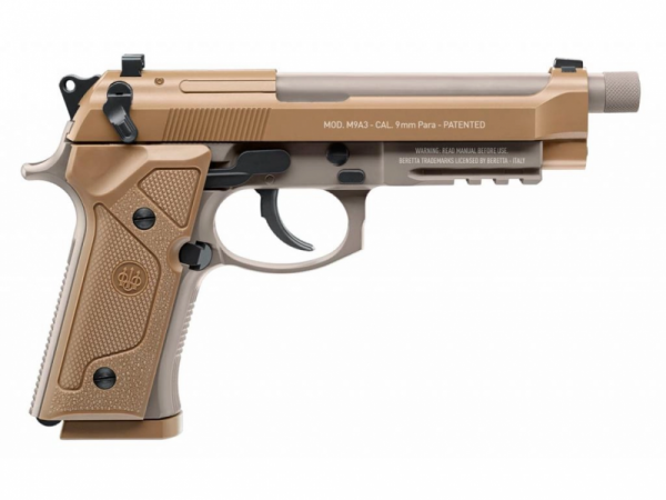 Пистолет пневматический Beretta M9А3 (цвет песок, Blowback, метал, ВВ)
