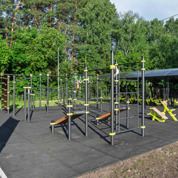 Воркаут площадка (3 турника, шведская стенка, 2 наклонные скамьи) ZAVODSPORTA W321