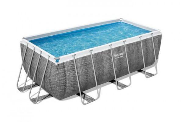 Каркасный бассейн Bestway Power Steel Ротанг 412х201х122см, 8124л, фил.-насос 2006л/ч, лестница, попл.-дозатор