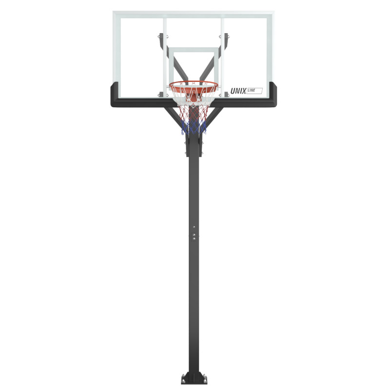 Баскетбольная стойка стационарная UNIX Line B-Stand-PC 72"x42" R45 H230-305 см