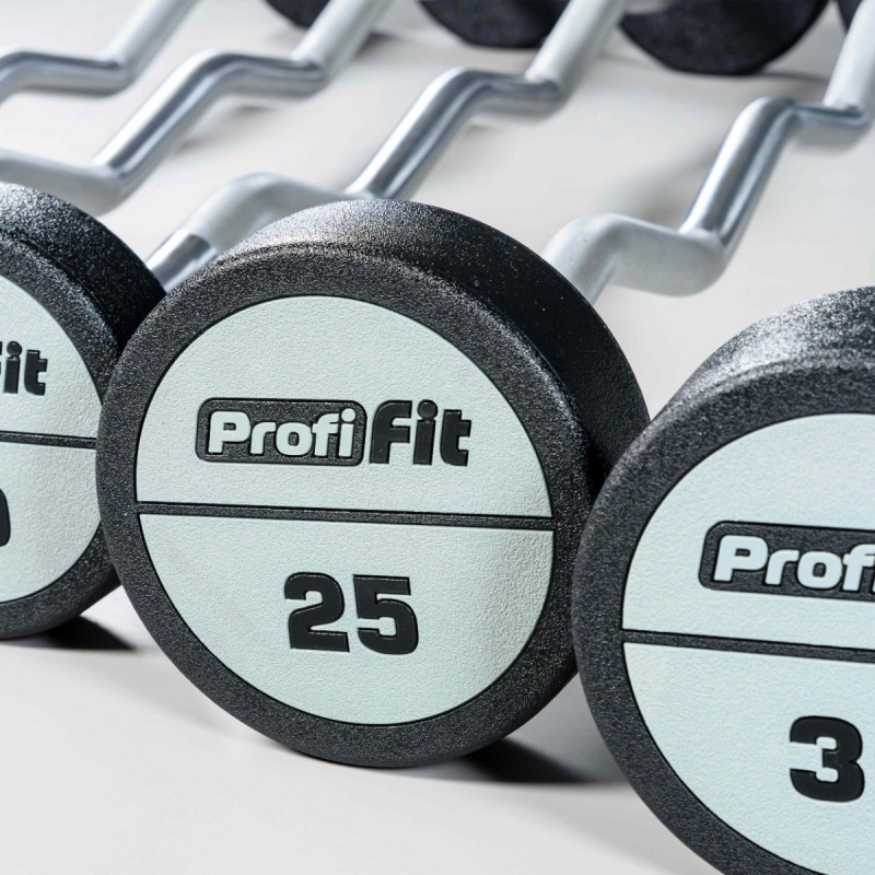 Набор изогнутых полиуретановых штанг (шаг 5 кг, 5 шт) 10-30 кг PROFI-FIT