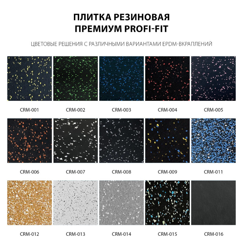 Плитка резиновая Премиум 1000x1000x20 мм PROFI-FIT