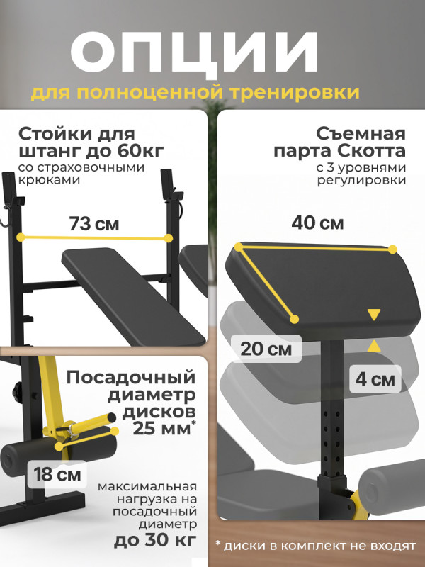 Скамья со стойками под штангу DFC SPORTSOUL SBE3Q11001